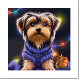 Cute Yorkshire Terrier Drawing Posters and Art